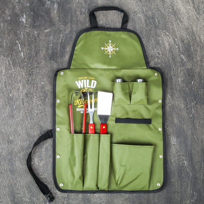 фото Фартук "wild kitchen", зеленый, 63 х 43 см nobrand