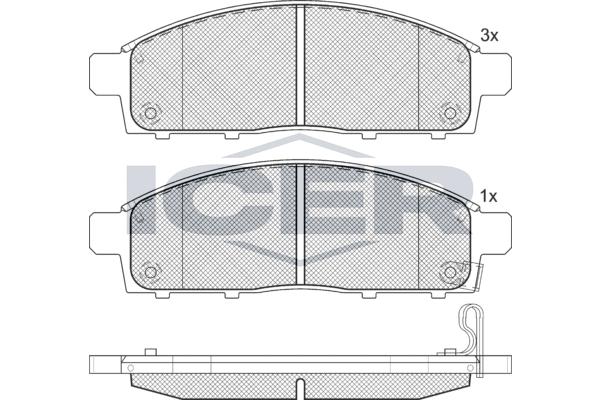 

Колодки торм.пер. MITSUBISHI L200 2.5 05/06-> ICER