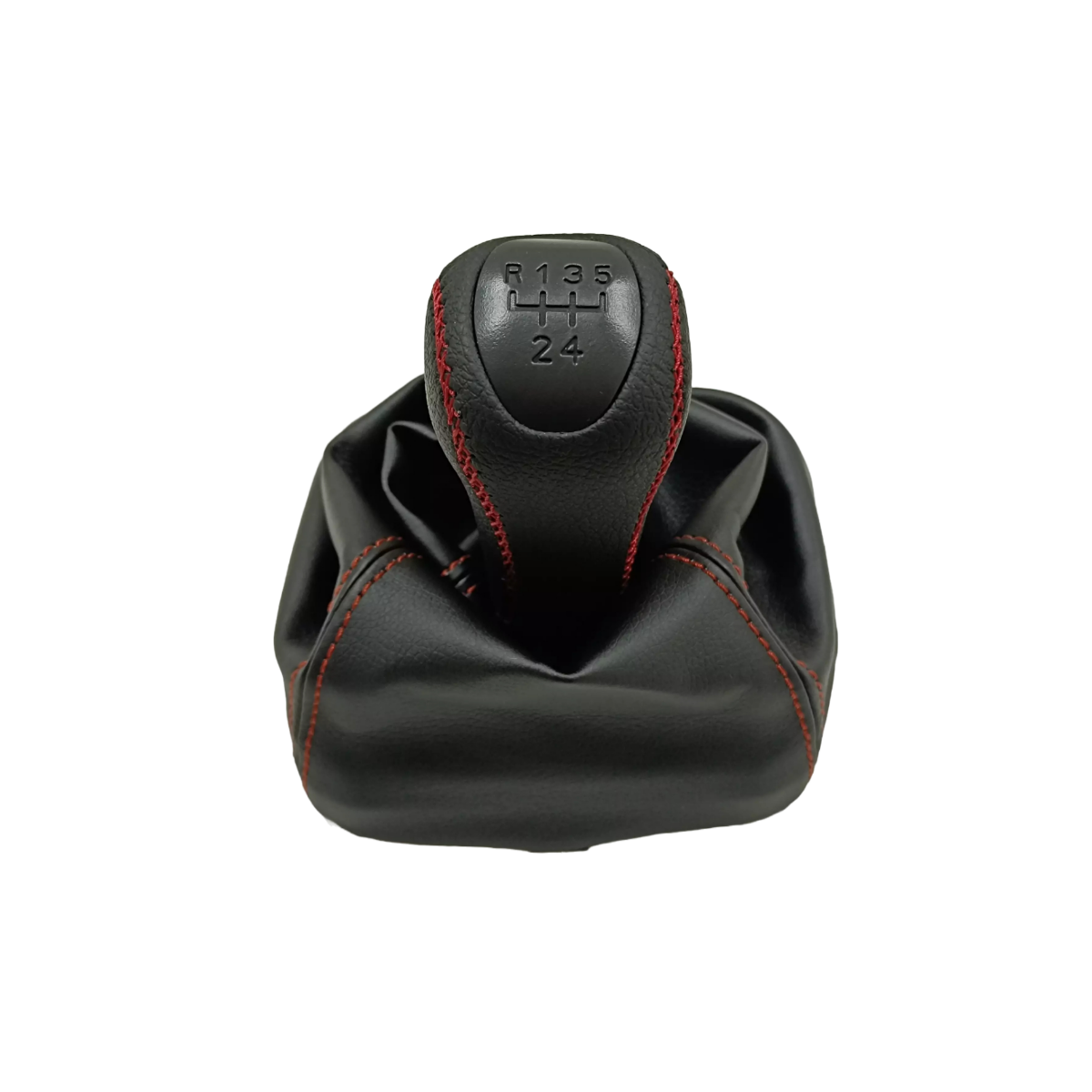 Ручка КПП Mertsavto с чехлом PREMIUM-black на ВАЗ-2113,2114,2115 черный с красной строчкой