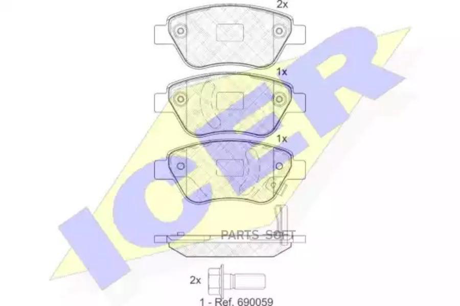 

Колодки торм.пер. OPEL Corsa D 1.0-1.4/CDTI 07/06-> ICER