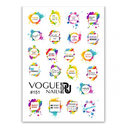 

Слайдер-дизайн Vogue Nails цветной надписи, Разноцветный