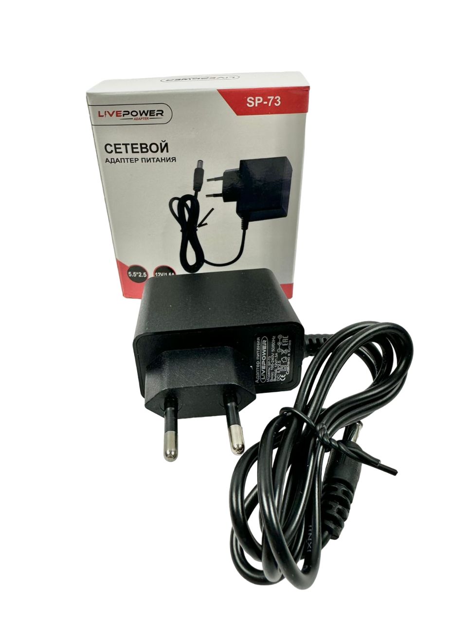 

Блок питания Live-Power SP-73, 12 В/1.5 А, разъём 5,5х2,5