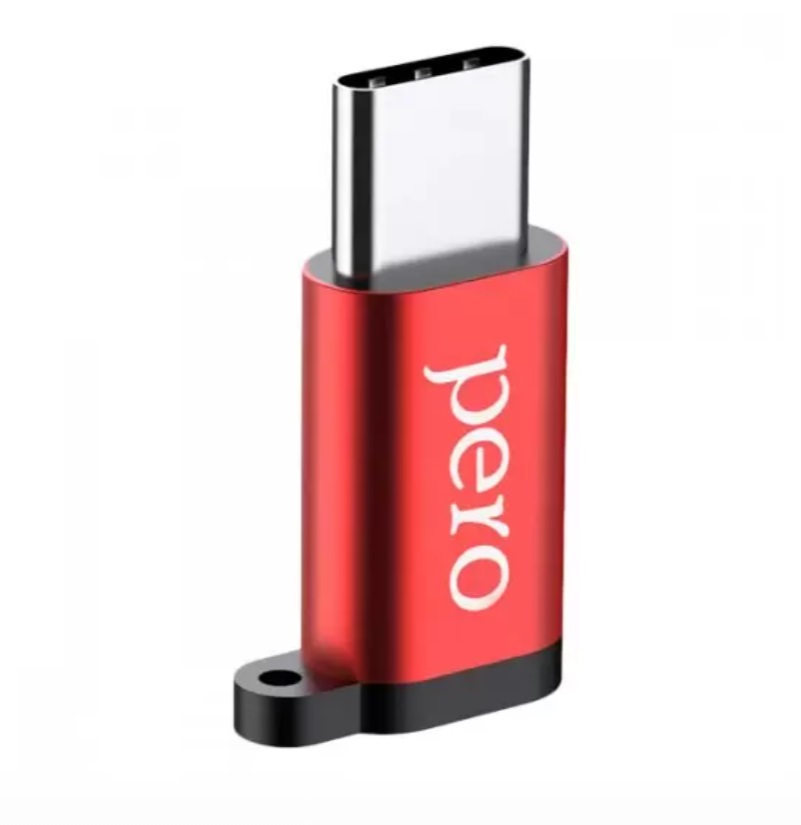 Переходник Pero AD01 LIGHTNING TO MICRO USB, красный(PRAD01LMRD)