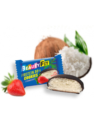 фото Протеиновое печенье в шоколаде beauty fit protein 40гр клубника (40 г)