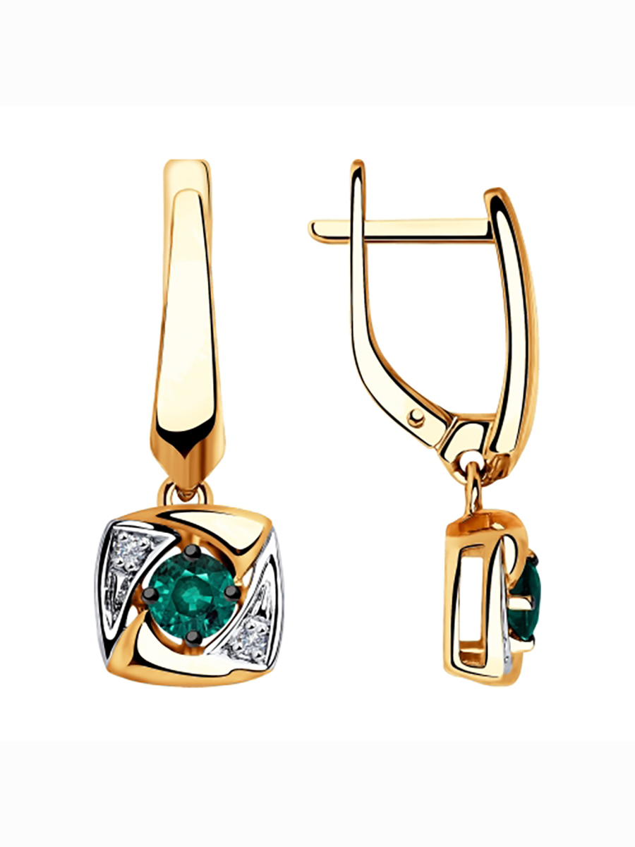 

Серьги подвески из желтого золота с бриллиантом Yahont 200962, 200962