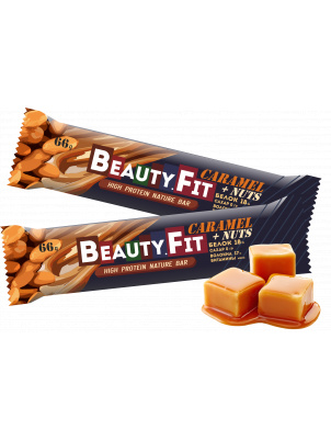 фото Протеиновый батончик beauty fit protein 66гр карамель- арахис