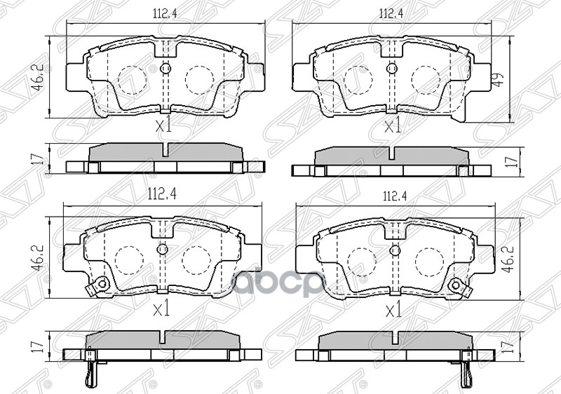 

Колодки Тормозные Перед Toyota Platz/ Vitz/Probox 00- Sat арт. ST-04465-52041