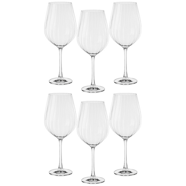 Набор бокалов для вина Crystal Bohemia Columba optic стекло 6шт 500мл 669-402