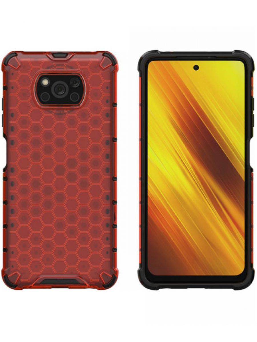 

Brodef Combee Противоударный чехол для Poco X3 Nfc красный
