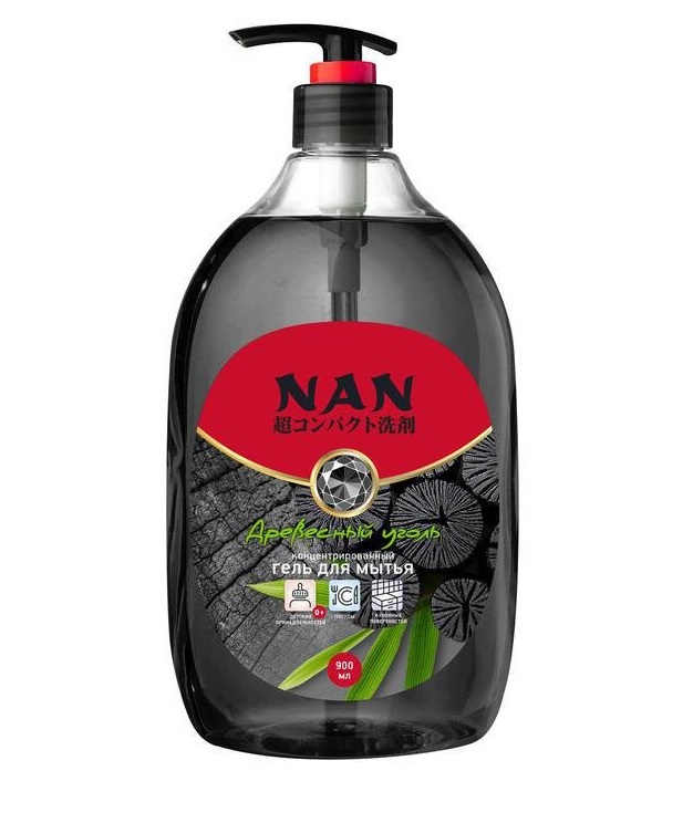 

Гель для мытья посуды Nan Древесный уголь 900 мл