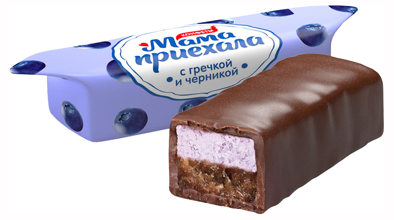 

Конфеты глазированные Красный Октябрь Мама Приехала с гречкой и черникой 200 г
