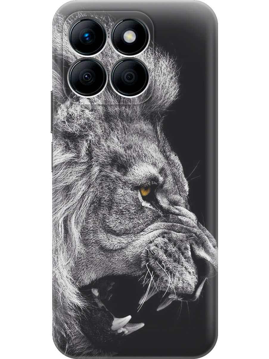 

Силиконовый чехол на Honor X8b с принтом "Морда льва", Прозрачный;серый;черный, 781973213