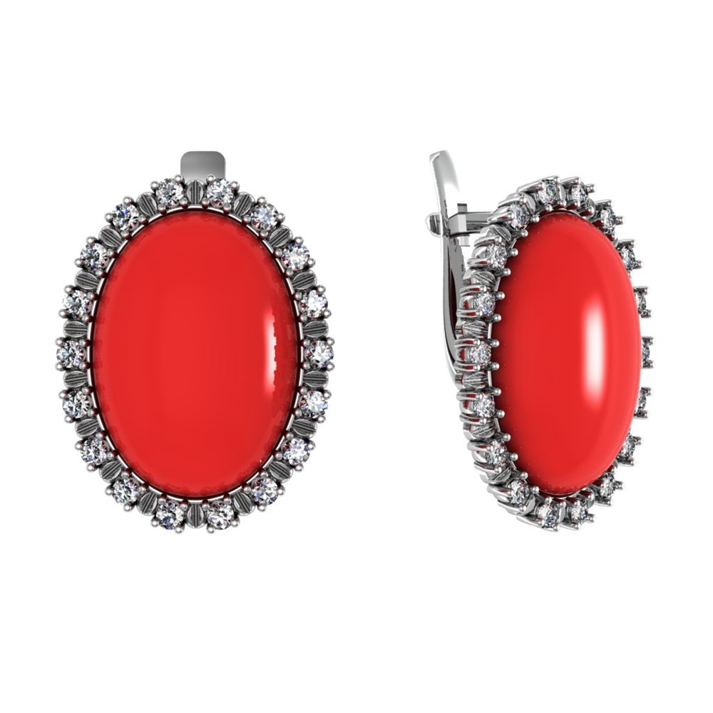 

Серьги из серебра ПРИВОЛЖСКИЙ ЮВЕЛИР 301284-FA11KR26, фианит/коралл, 301284-FA11KR26