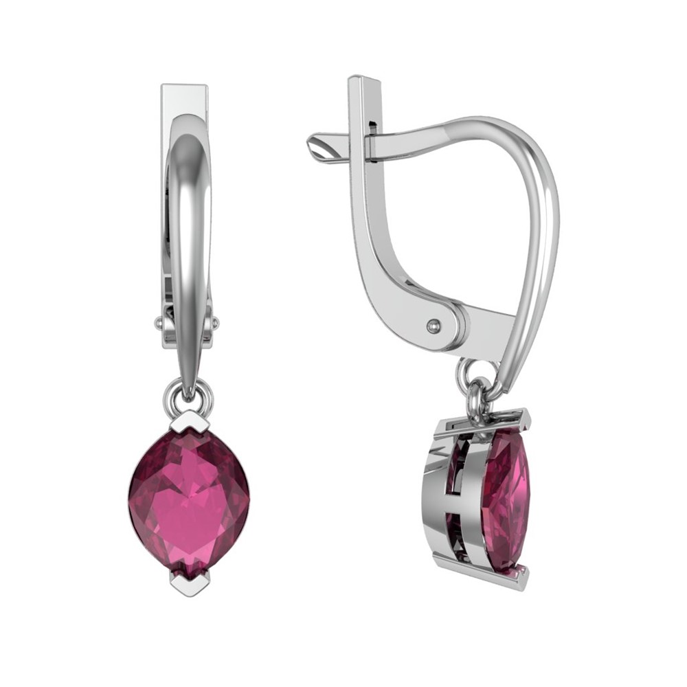 

Серьги подвески из серебра ПРИВОЛЖСКИЙ ЮВЕЛИР 301287-RB, рубин, 301287-RB
