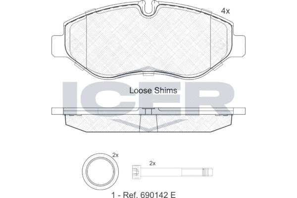 

Тормозные колодки ICER передние для Iveco Daily 3 2006- 141832