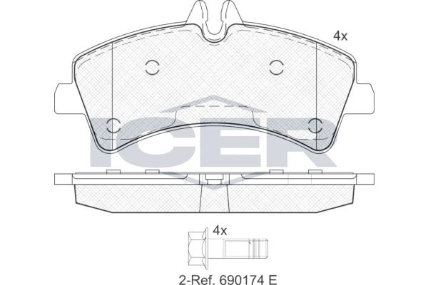 

Колодки торм.зад. MERCEDES Sprinter 5-t 6/06-> ICER