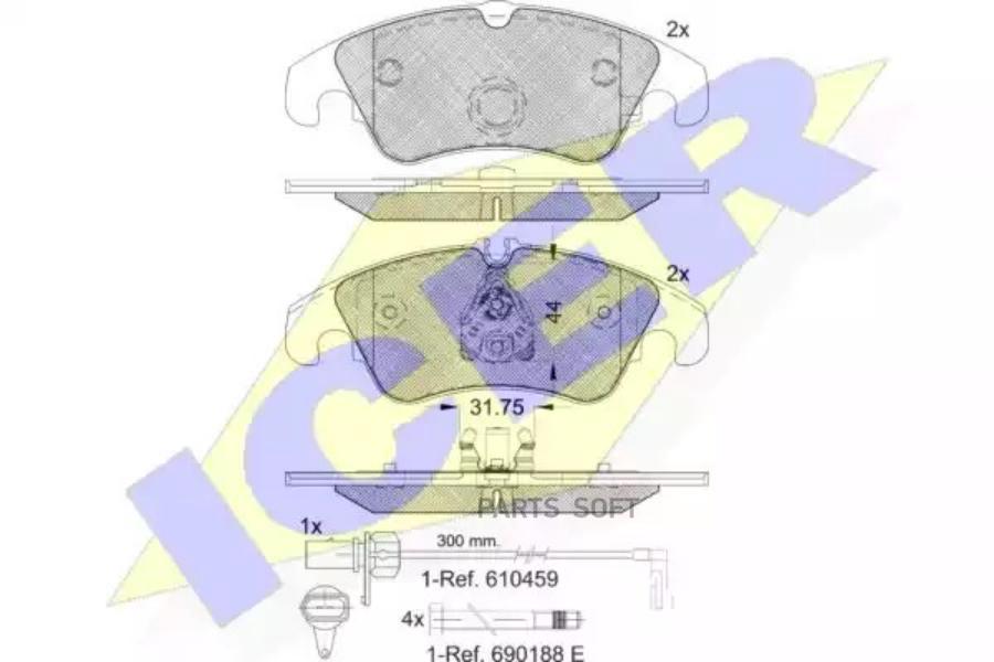 

Колодки торм.пер. AUDI A4/A5 1.8TFSI/2.0TDI/2.0TFSI/2.7TDI/3.0TDI/3.2FSI 07 -> ICER