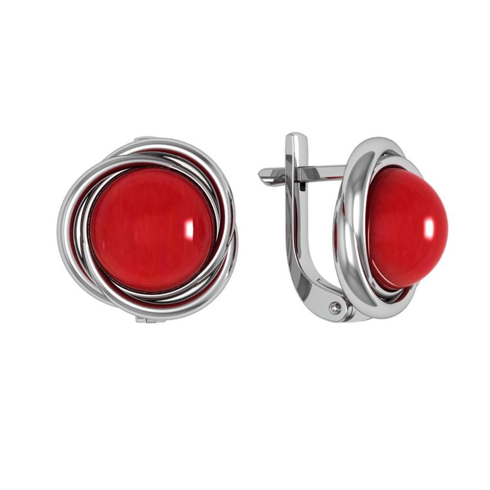 

Серьги из серебра с кораллом ПРИВОЛЖСКИЙ ЮВЕЛИР 301396-KR26, 301396-KR26