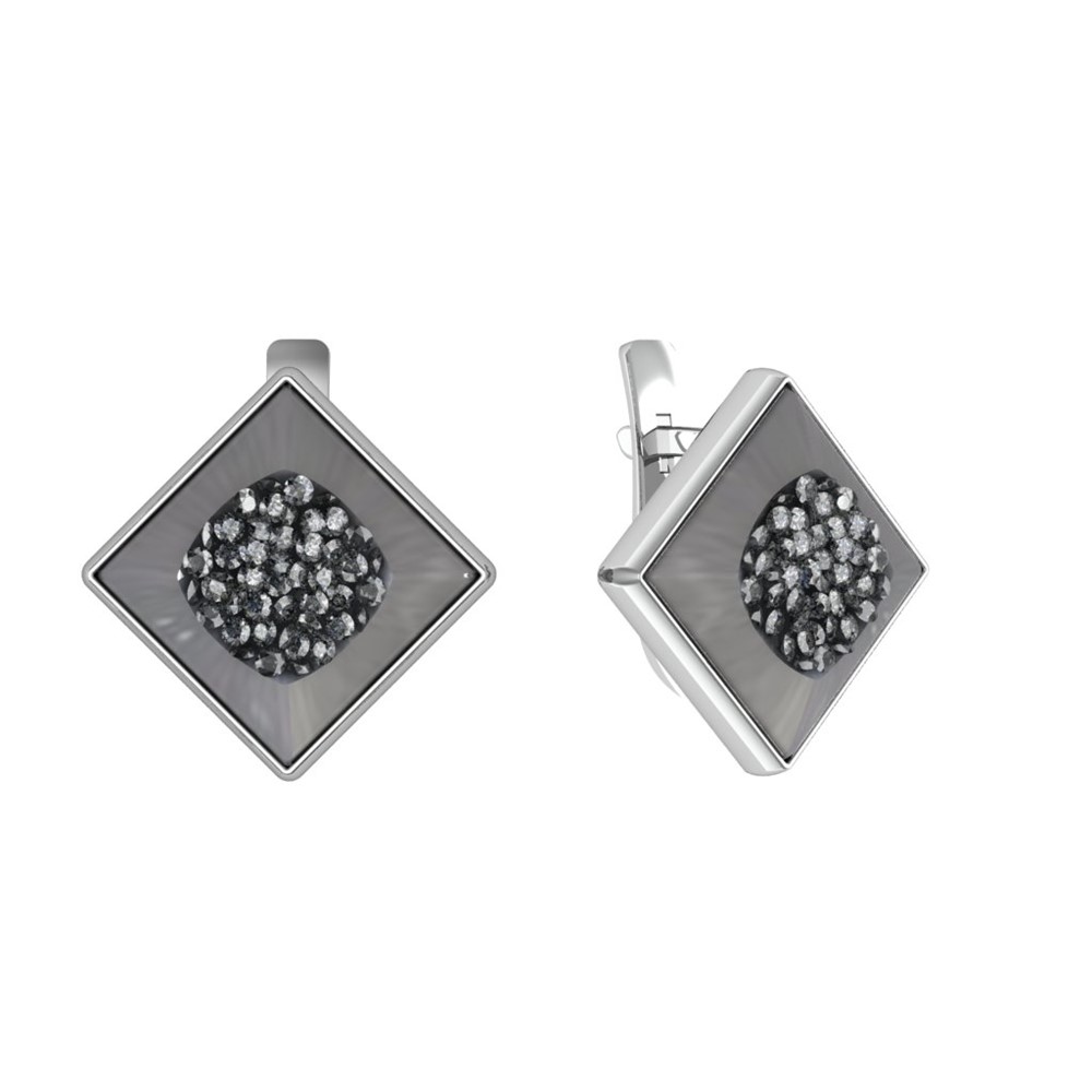 

Серьги из серебра ПРИВОЛЖСКИЙ ЮВЕЛИР 301402-DA54, друза, 301402-DA54