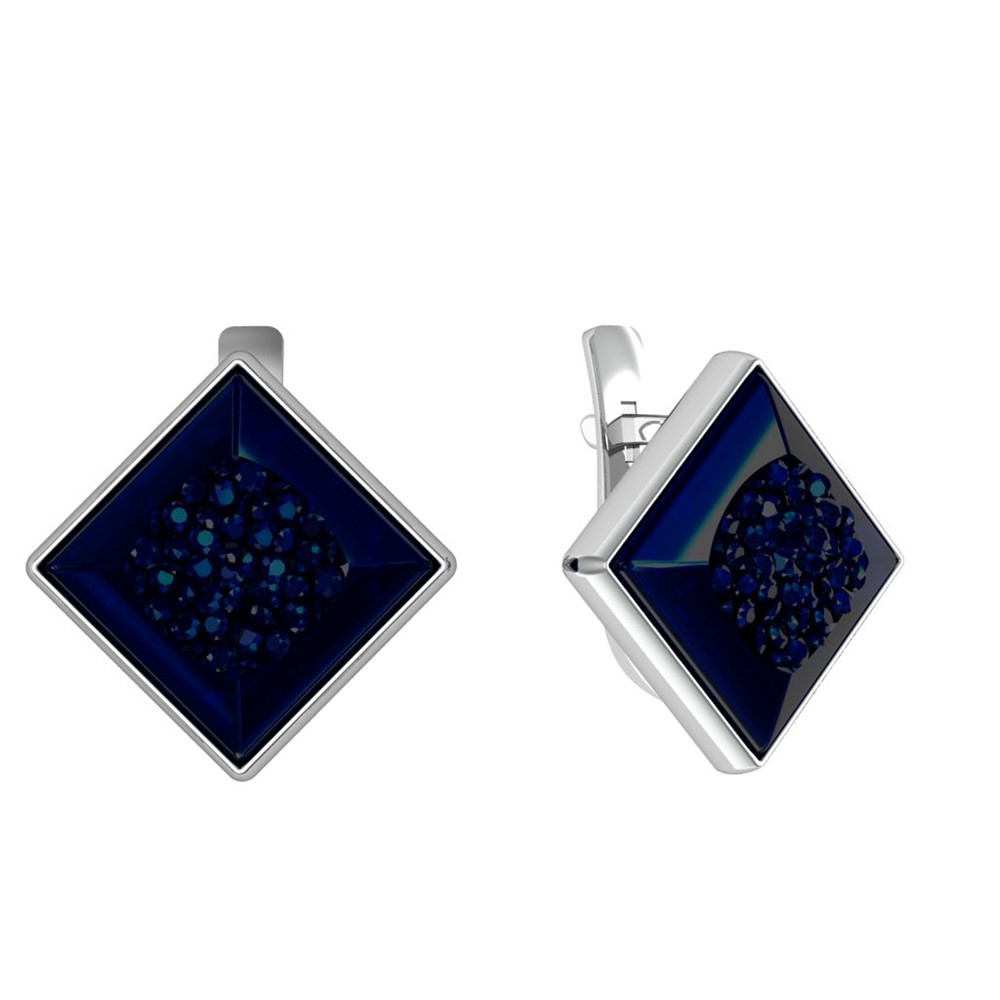 

Серьги из серебра ПРИВОЛЖСКИЙ ЮВЕЛИР 301402-DA55, друза, 301402-DA55