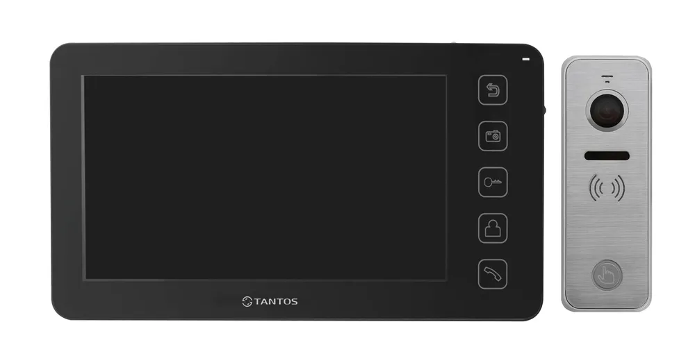 Комплект видеодомофона Tantos Prime (черный) и iPanel 2+(Metal)