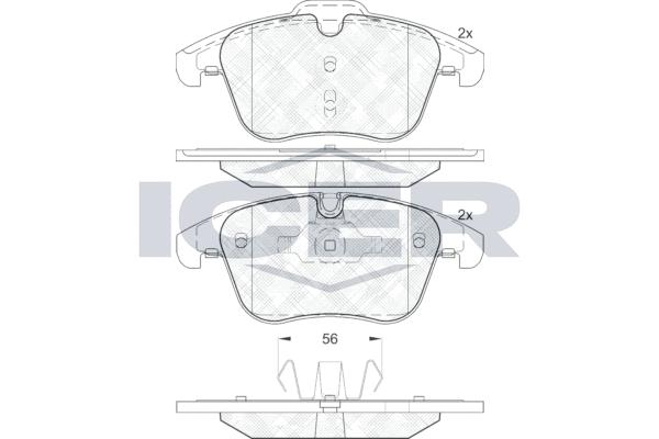 

Колодки торм.пер. JAGUAR XF/XK 2.7-4.2 03.06-> ICER