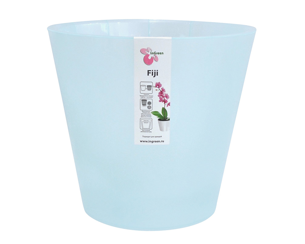 

Цветочный горшок InGreen для орхидеи фиджи ING1558ГЛПЕРЛ 1,6 л перламутрово-голубой 1 шт., Для орхидеи фиджи