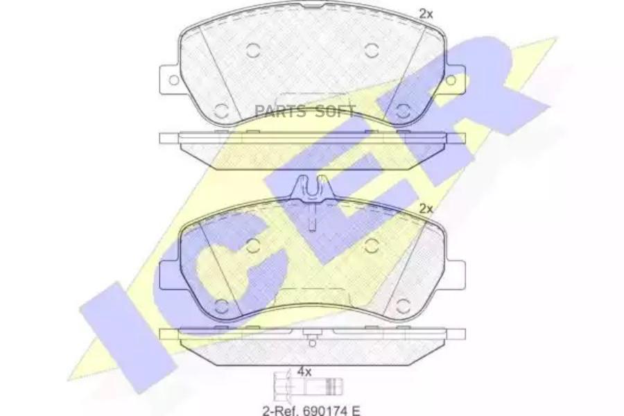 

Тормозные колодки ICER передние для Mercedes-Benz GLK X204 181917