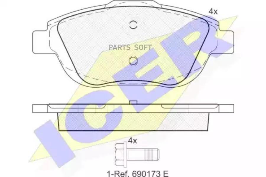 

ICER Колодки торм. пер CITROEN C3 II 1.0-1.6 11.09->/ C3 Picasso 1.6 02.09->/ DS3 1.2-1.6
