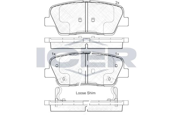 

Колодки торм.зад. HYUNDAI Santa Fe II 2.0-2.4, Genesis (JH) 07-> KIA Sorento II 2.0-2 ICER