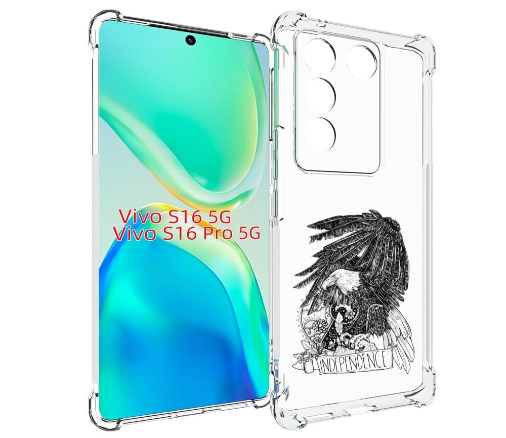

Чехол MyPads черно белый сокол для Vivo S16 5G / S16 Pro 5G / V27 / V27 Pro, Tocco