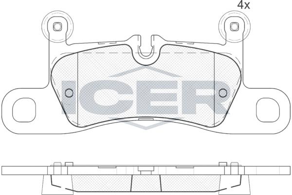 

Колодки торм.зад. PORSCHE 911/Cayenne, VW Touareg 3.0-4.8 10-> ICER