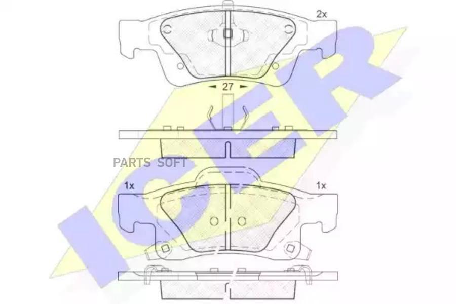 

Колодки торм. зад. JEEP Grand Cherokee 3.6-5.7 11.10-> ICER