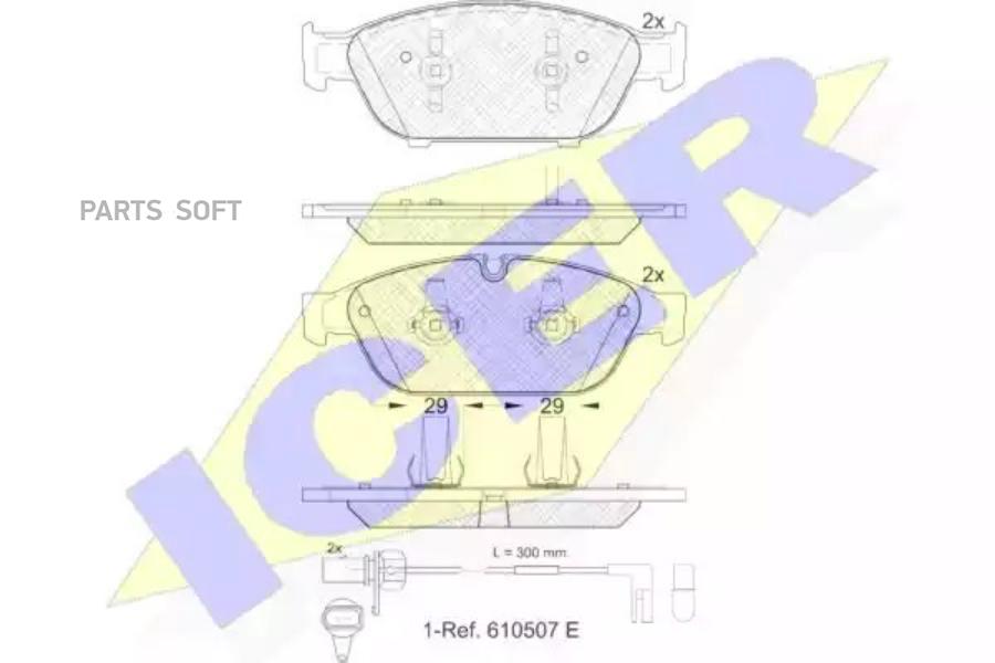 

Колодки торм.пер. AUDI A6/A8 2.0-6.3 09-> ICER