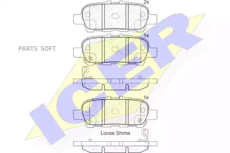 

Колодки торм.зад. INFINITY EX/M 3.0-3.7 08->, NISSAN Juke 1.2-1.6 10-> ICER