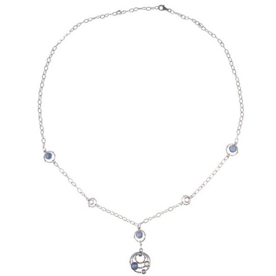 

Колье из серебра 72 см JV SN00215-2_CH_KI_WG, кианит/халцедон, SN00215-2_CH_KI_WG