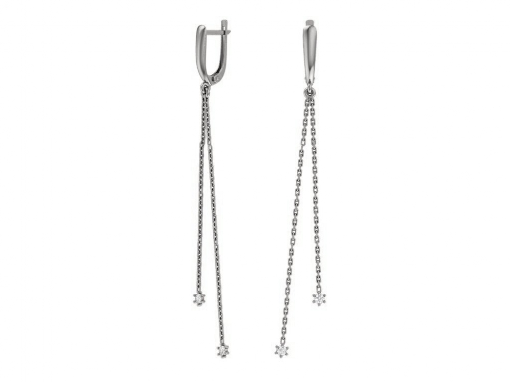

Серьги подвески из серебра ЯХОНТ Золотой 204151, фианит, 204151