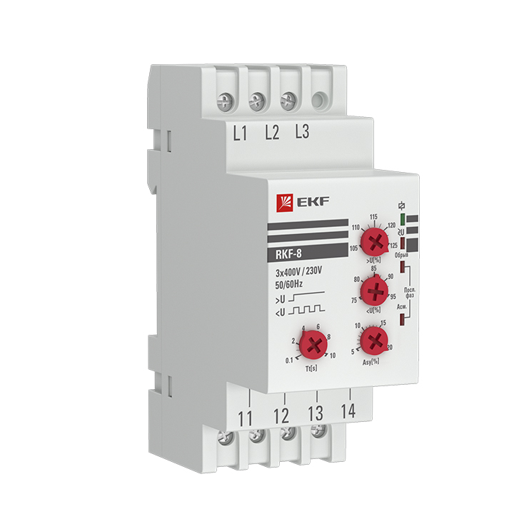 фото Реле контроля фаз ekf proxima многофункциональное rkf-8 rkf-8