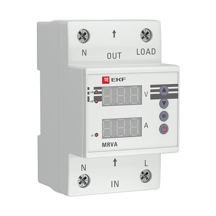 Реле напряжения и тока EKF PROxima с дисплеем MRVA 25A MRVA-25A индикатор значения тока и напряжения ekf