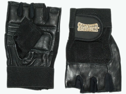 фото Перчатки для тяжёлой атлетики. материал: кожа, ткань. цвет чёрный. размер xl. :(171-174): sprinter