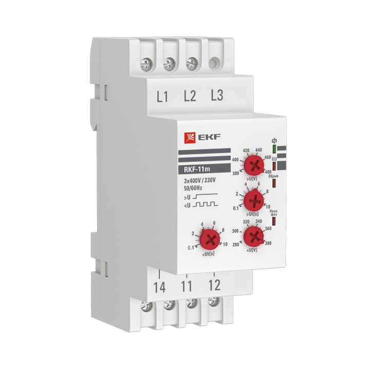Реле контроля фаз EKF PROxima rkf-11m многофункциональное реле контроля фаз ekf