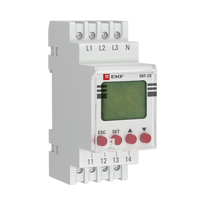 Реле контроля фаз EKF PROxima с LCD дисплеем (с нейтралью) rkf-2s реле контроля фаз для сетей с изолированной нейтралью ckf 11 f