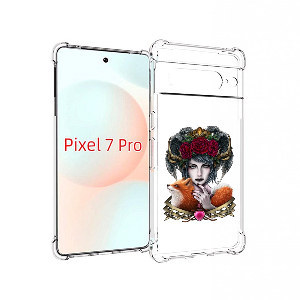 

Чехол Mypads Девушка С Лисой Для Google Pixel 7 Pro, Прозрачный, Tocco