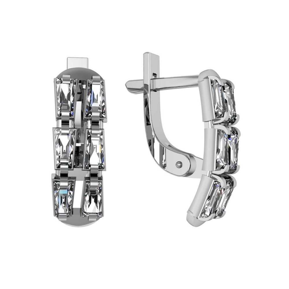 

Серьги из серебра с фианитом ПРИВОЛЖСКИЙ ЮВЕЛИР 301506-FA11, 301506-FA11