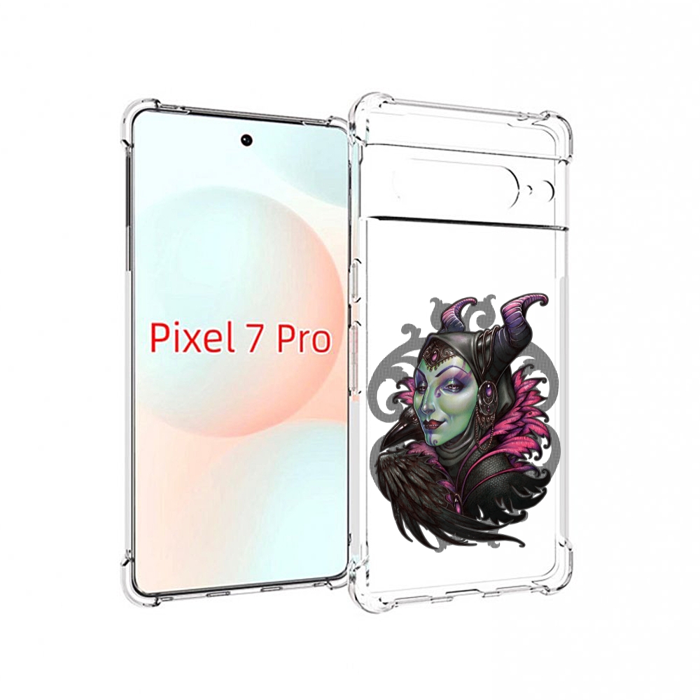 

Чехол Mypads Зеленая Девушка С Вороном Для Google Pixel 7 Pro, Прозрачный, Tocco