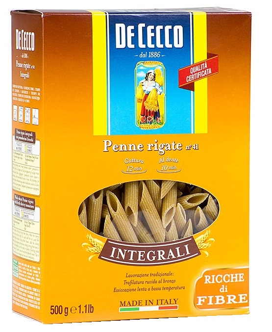 

Макаронные изделия De Cecco Integrali перья 500 г