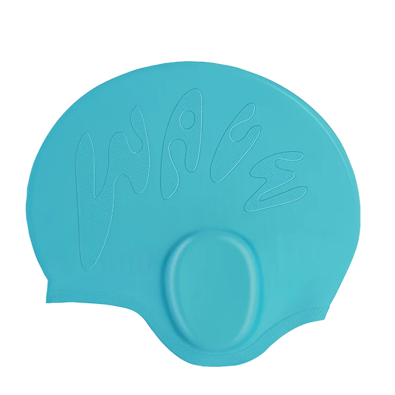 Шапочка для плавания Wave детская с защитой ушей, (до 56 см) голубая, SC-4619