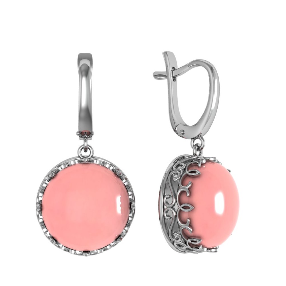 

Серьги подвески из серебра ПРИВОЛЖСКИЙ ЮВЕЛИР 301741-KR46, коралл, 301741-KR46