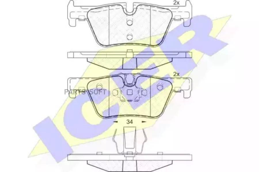 

Колодки торм.зад. BMW 1-4/X3 (F20-F22/F30/F35/F80/F31-F34/F82/F25) 1.6-3.0 10-> ICER
