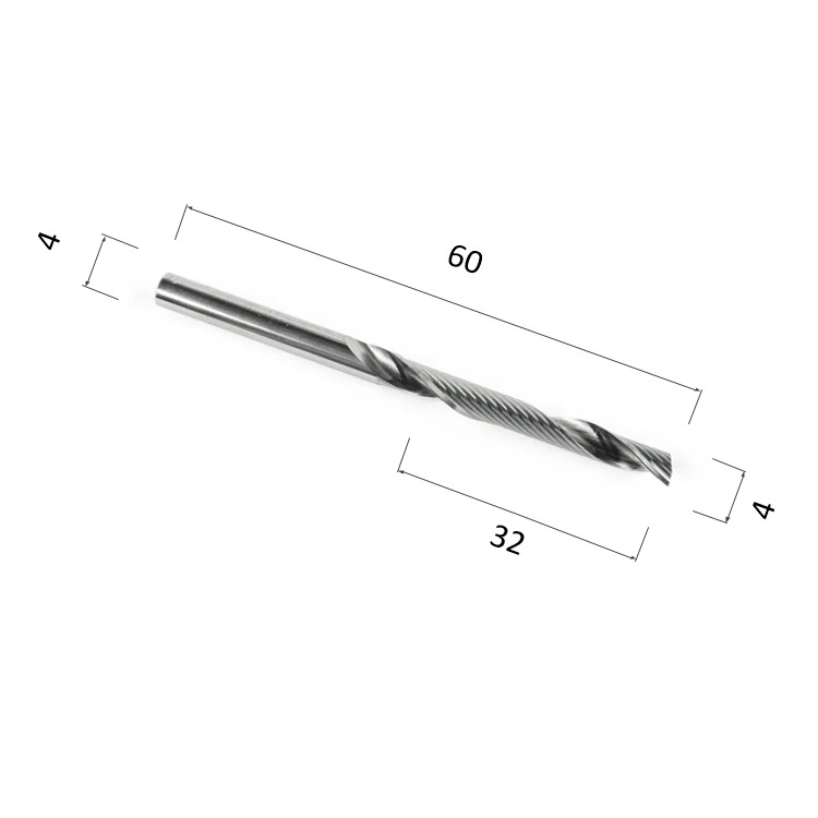 

Фреза спиральная однозаходная DJTOL N1LX4.32 для станка ЧПУ, N1LX